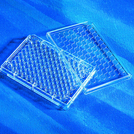Планшет культуральный, 96-луночный, плоское дно, для работы с адгезивными культурами клеток (TC-treated), стерильный, 100 шт/уп